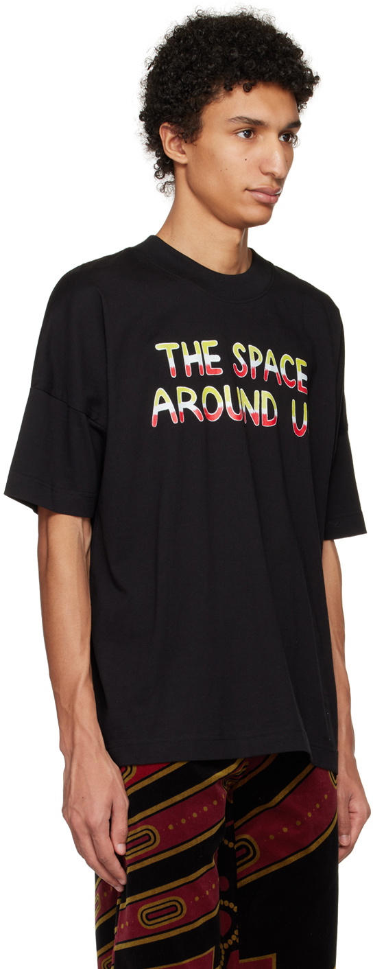TSAU Black Printed T-Shirt