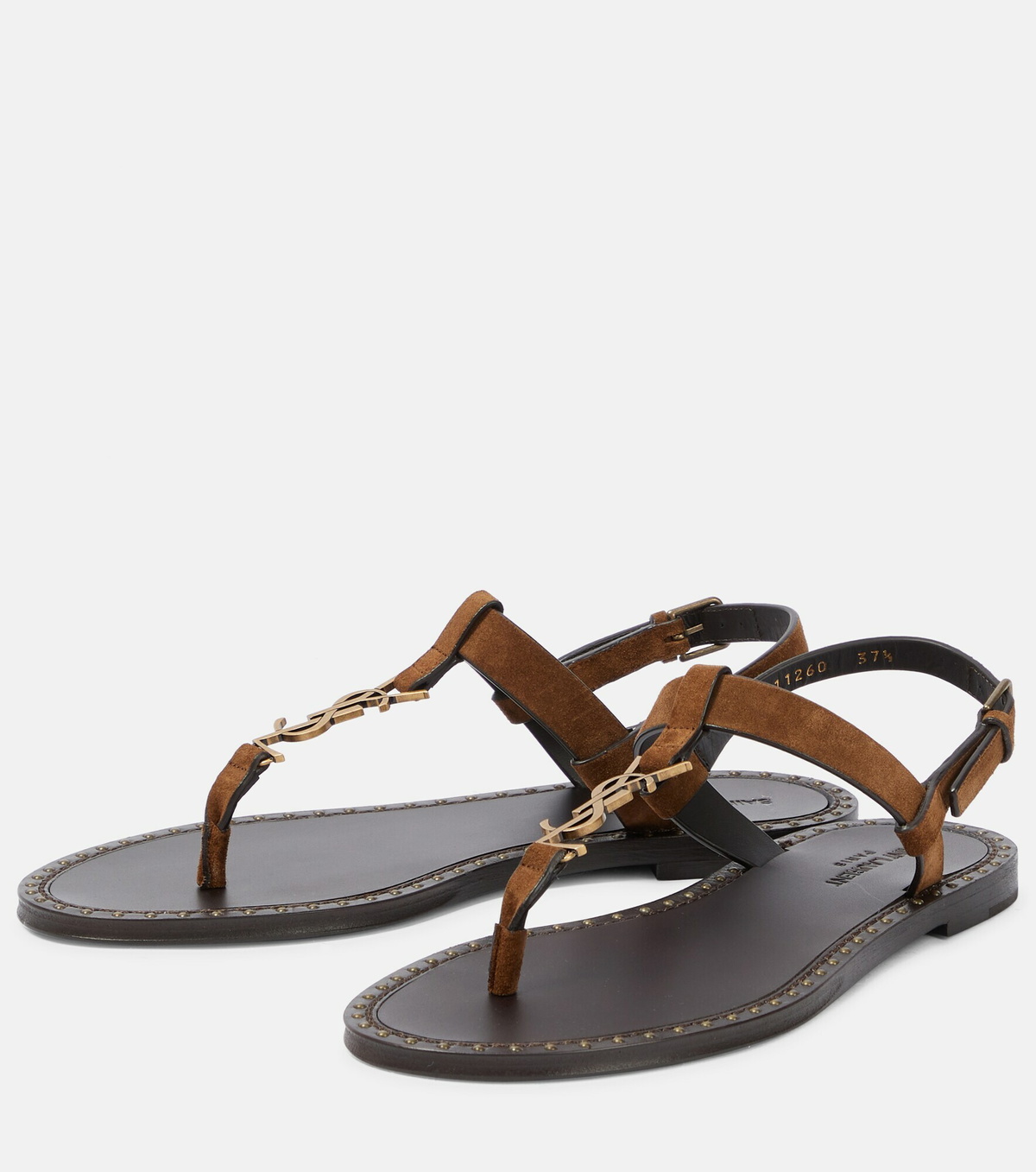 Saint Laurent - Cassandra suede thong sandals Saint Laurent display picture 3