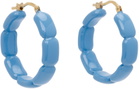 K.NGSLEY SSENSE Exclusive Blue '701' Hoop Earrings