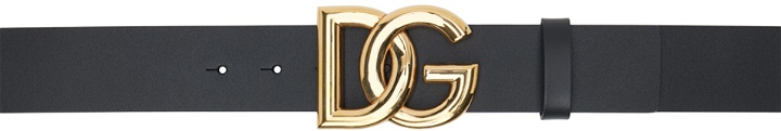 Photo: Dolce & Gabbana Black Crossover Logo Belt
