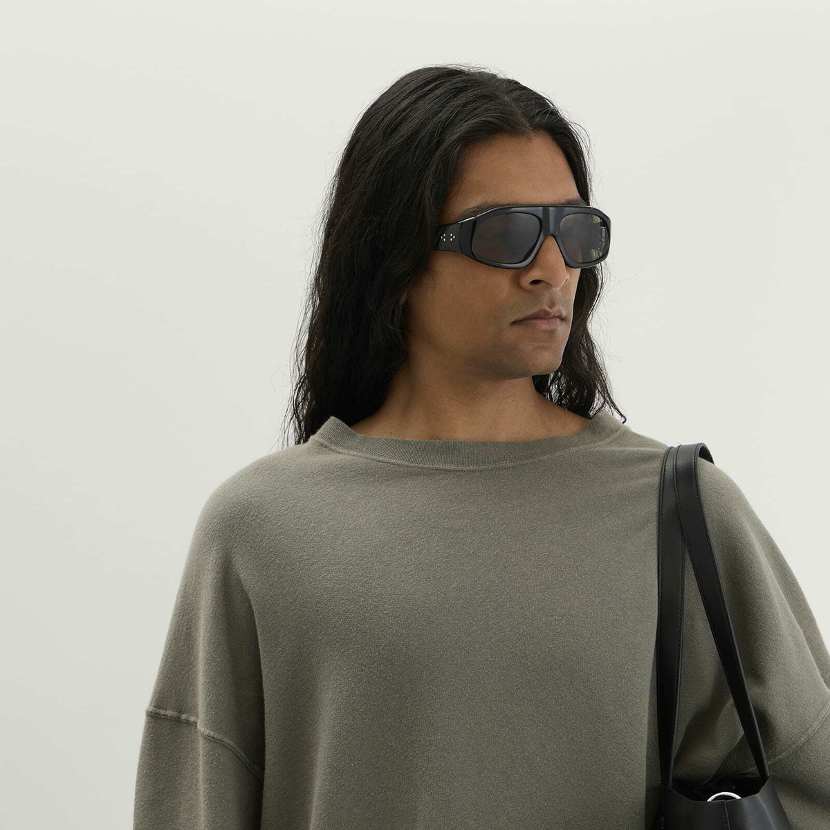 Port Tanger Sama Sunglasses in Black/Dark Green 