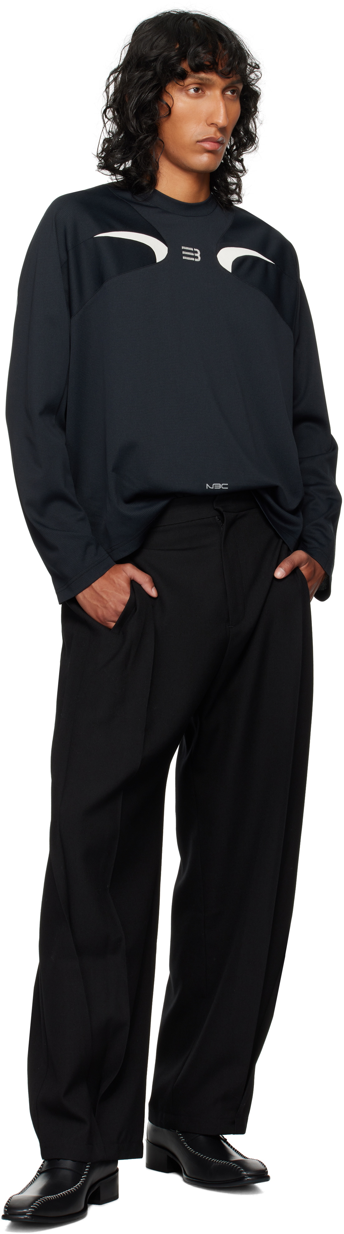 NAMESAKE Black Kevin Pleated Trousers NAMESAKE