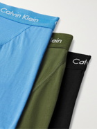 CALVIN KLEIN UNDERWEAR - Three-Pack Stretch-Cotton Boxer Briefs - Multi