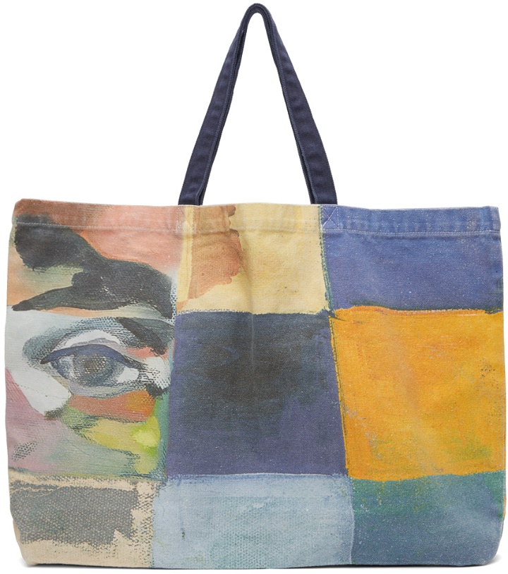 Photo: KidSuper Multicolor Checkered Painted Printed Tote