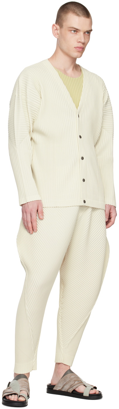 HOMME PLISSÉ ISSEY MIYAKE White Calla Lily Trousers Homme Plisse 
