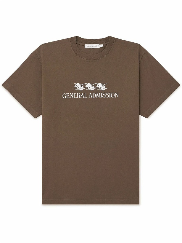 Photo: GENERAL ADMISSION - Logo-Print Cotton-Jersey T-Shirt - Brown