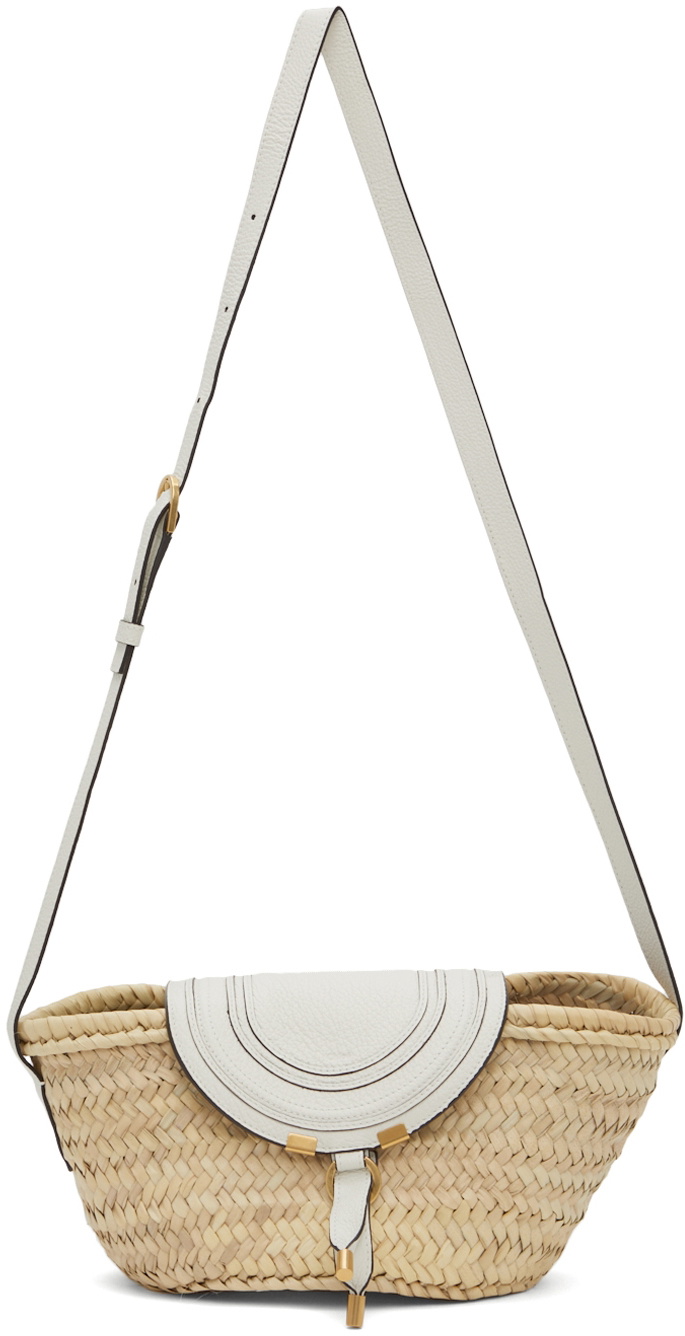 Chloé Beige & White Mini Marcie Basket Bag