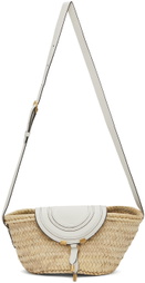 Chloé Beige & White Mini Marcie Basket Bag