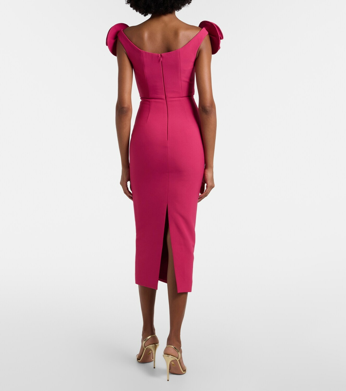 Roland Mouret Floral-appliqué bustier dress