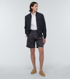 Lardini - Cotton-blend satin shorts