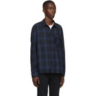 Nudie Jeans Navy Shadow Check Sten Shirt