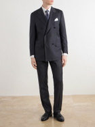 Kiton - Double-Breasted Pinstriped Wool Suit Jacket - Gray