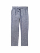 Frescobol Carioca - Linen and Cotton-Blend Drawstring Trousers - Blue