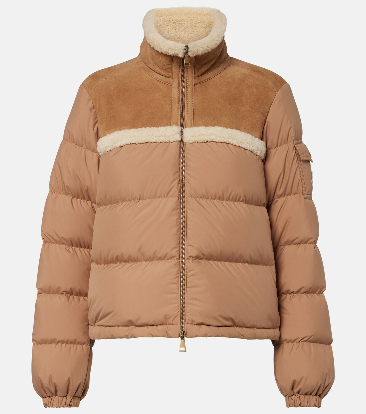 Moncler Aurore shearling-trimmed down jacket