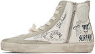 Golden Goose White & Gray Francy Classic High-Top Sneakers