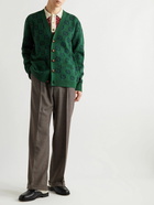 GUCCI - Logo-Jacquard Wool-Blend Cardigan - Green