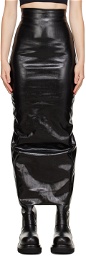 Rick Owens Black Pillar Faux-Leather Maxi Skirt
