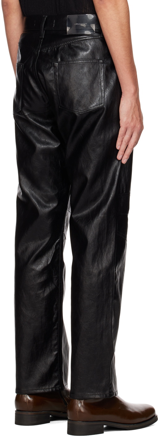 Our Legacy Black Formal Moto Cut Faux-Leather Trousers Our Legacy