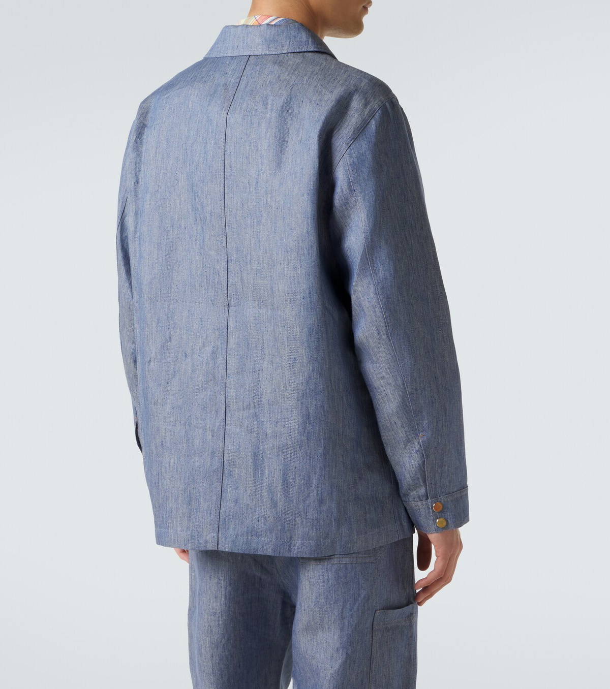 God's True Cashmere Linen denim jacket with carnelian