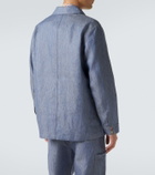 God's True Cashmere Linen denim jacket with carnelian