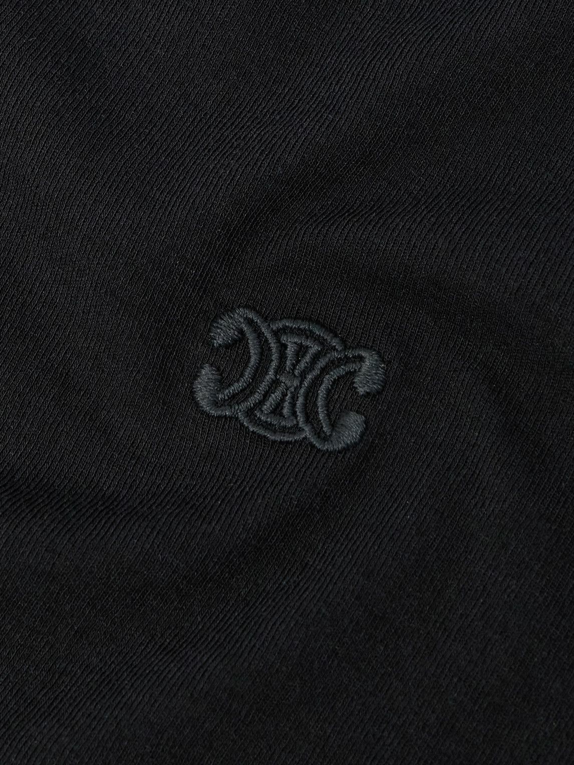 CELINE - Slim-Fit Logo-Embroidered Cotton-Jersey T-Shirt - Black