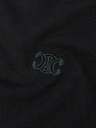 CELINE - Slim-Fit Logo-Embroidered Cotton-Jersey T-Shirt - Black