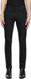 Saint Laurent Black Cropped Used Denim Jeans