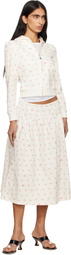 Sandy Liang White Houston Midi Skirt