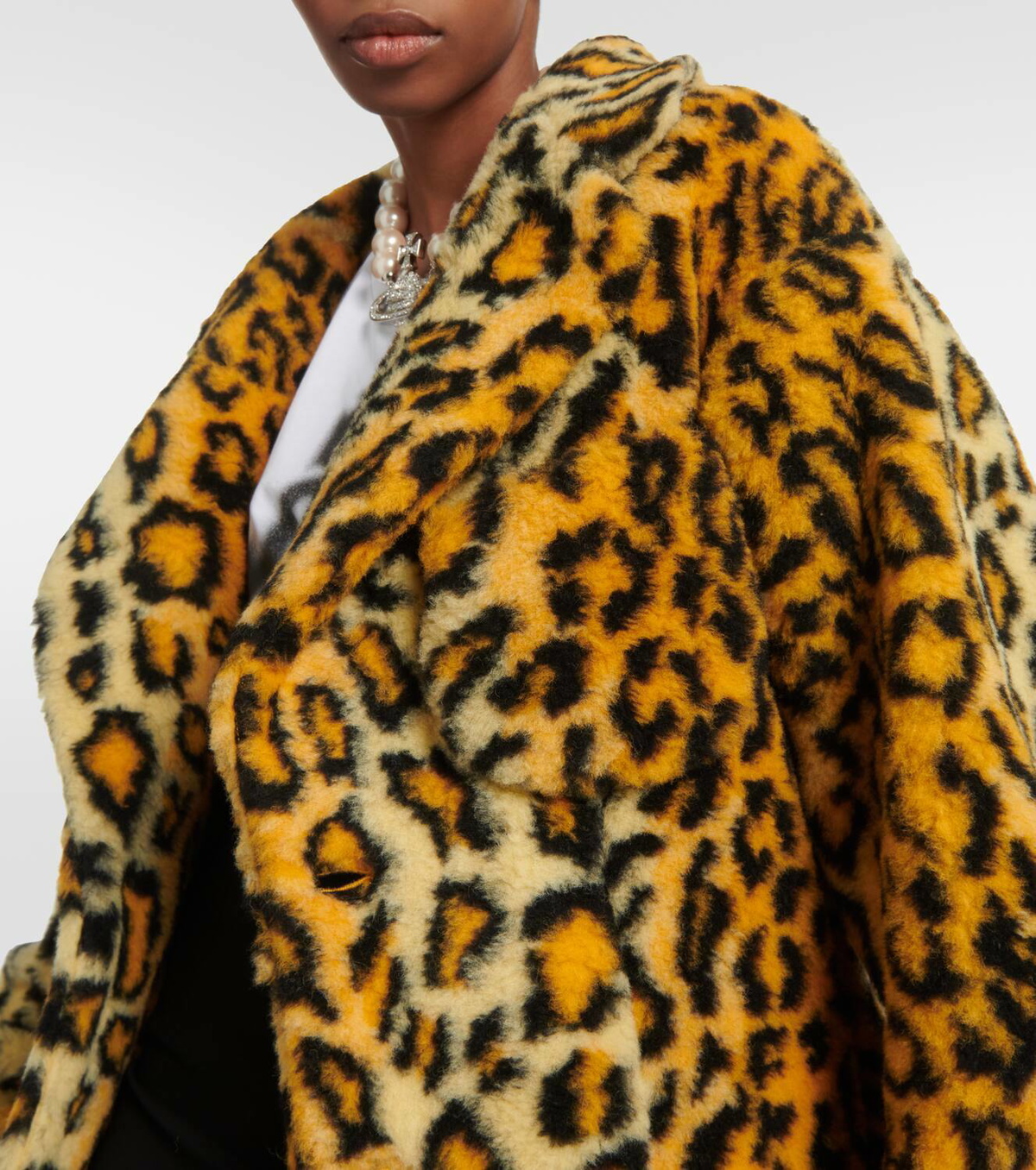 コート GOLDEN  LEOPARD PRINT COAT Leopard Print Coat, Chamonix Faux Fur Coat, Animal Print