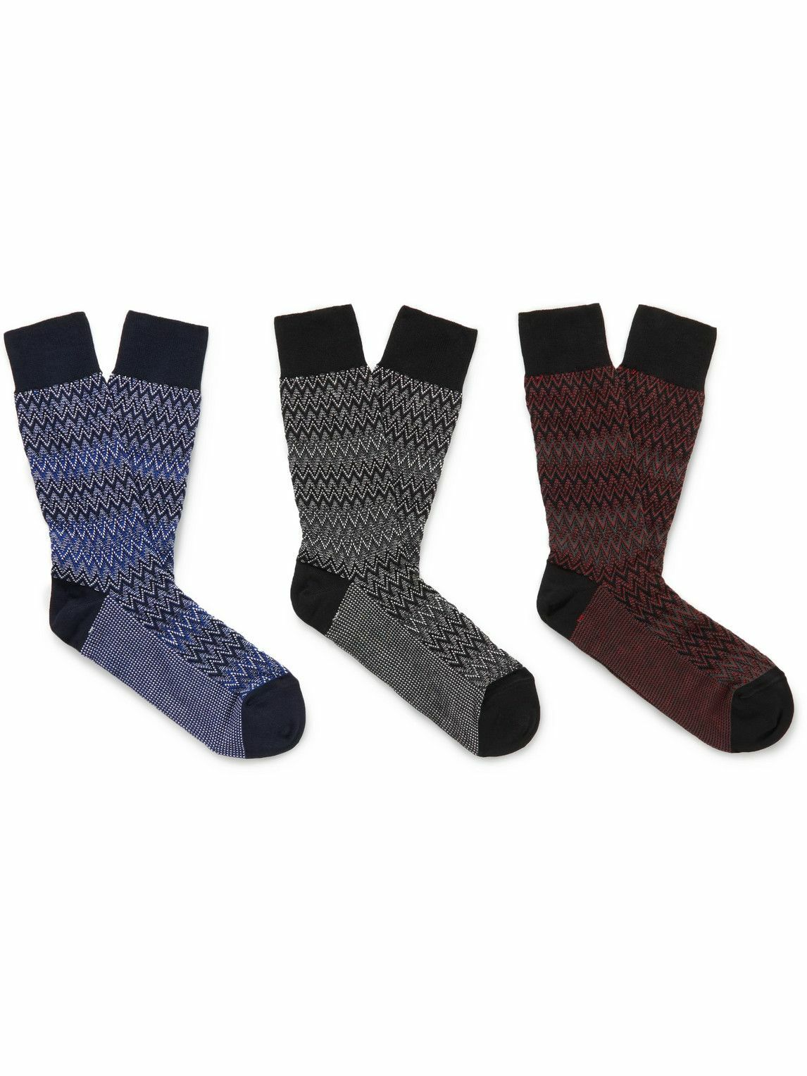Missoni ThreePack CottonJacquard Socks Multi Missoni