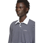 Saturdays NYC Grey and Navy Sanders Striped Polo