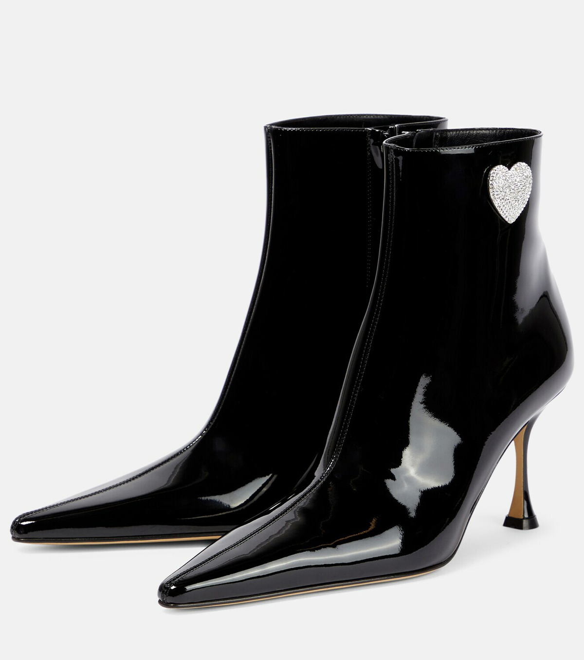 Mach & Mach - Embellished patent leather ankle boots