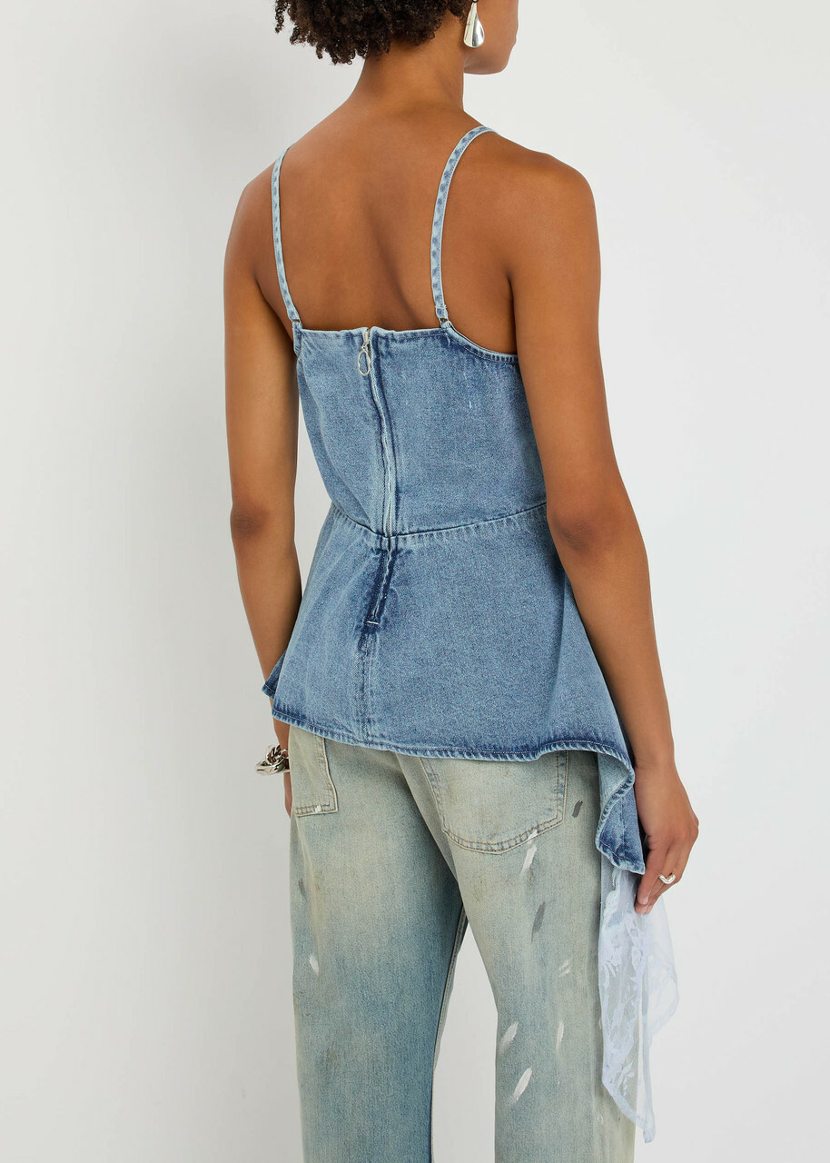 Marques' Almeida Asymmetric Denim top Light Blue