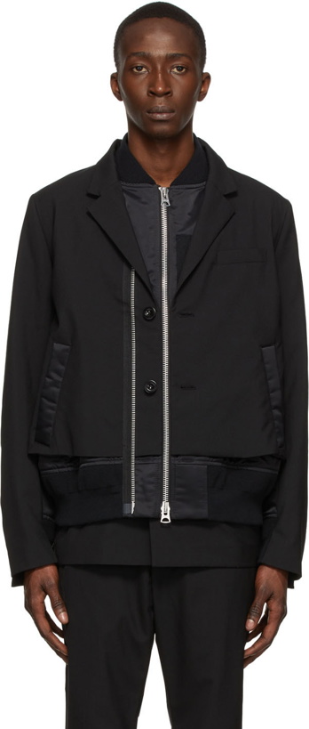 Photo: Sacai Black Polyester Jacket