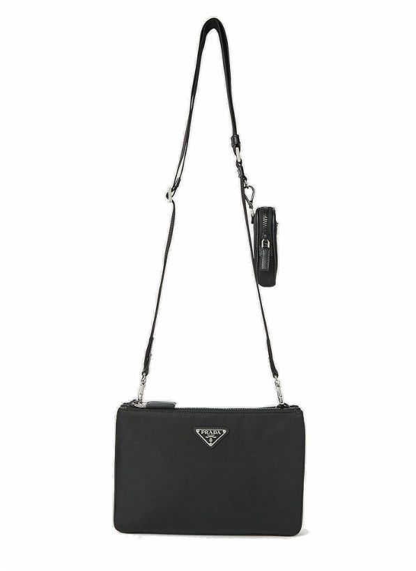Photo: Re-Nylon Pouch-Strap Crossbody Bag in Black
