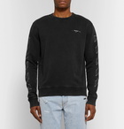 Off-White - Printed Loopback Cotton-Jersey Sweatshirt - Anthracite