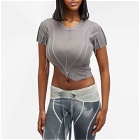Sami Miro Vintage Women's Asymmetric Short Sleeve T-Shirt in Graphite Grey