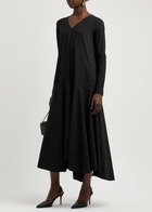 High Maybe Appliquéd Stretch-jersey Midi Dress Black