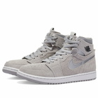 Air Jordan 1 Zoom Air CMFT Sneakers in Grey/Black/Silver