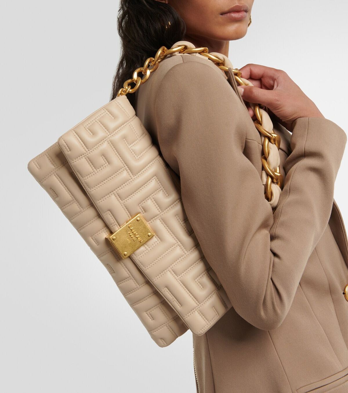 1945 Soft small bag in quilted leather beige - Women