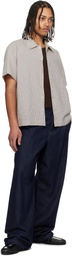 Dunst Beige Collared Checked Shirt