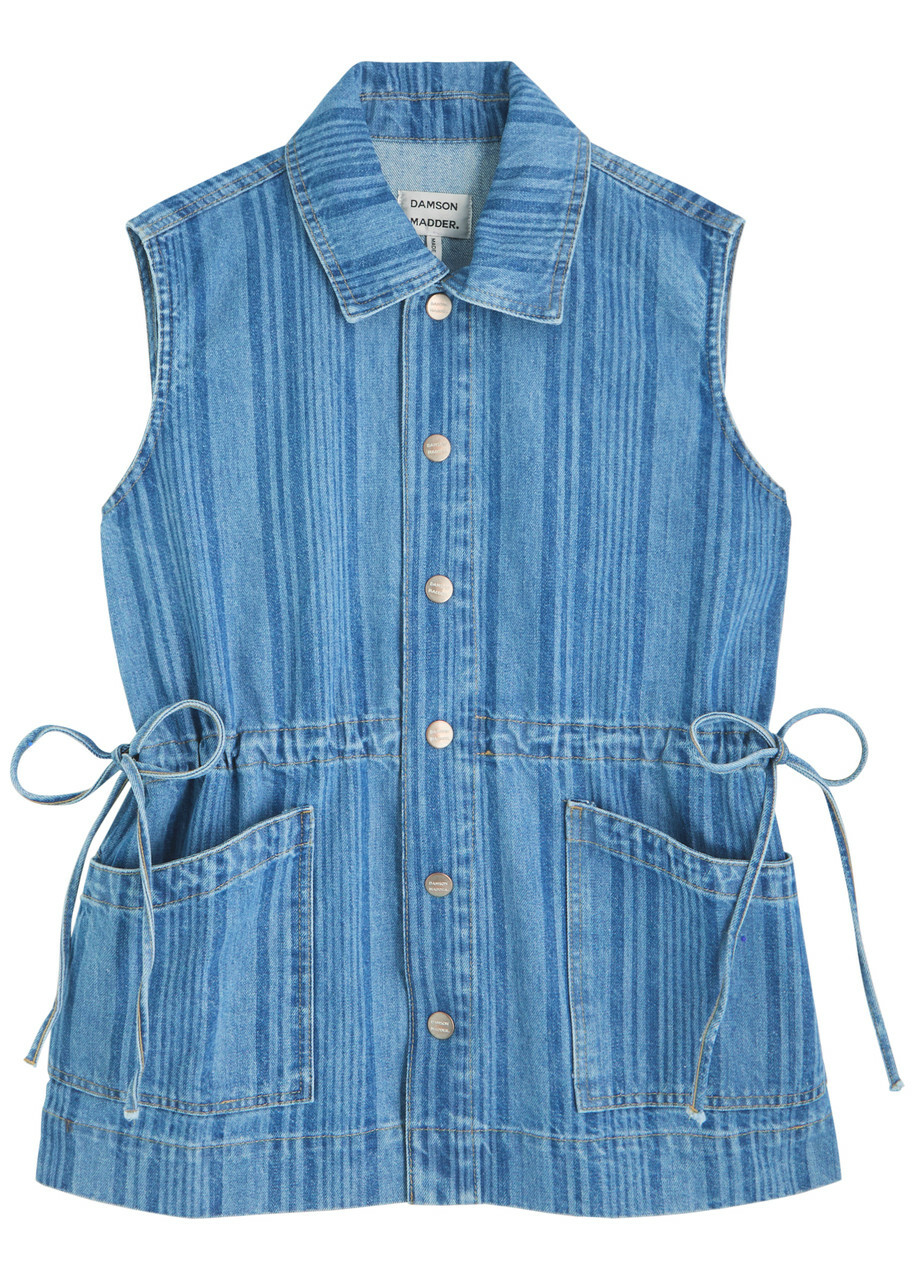 Damson Madder Hera Striped Denim Gilet