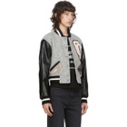 Opening Ceremony Grey Cropped Varsity Bomber Jacket