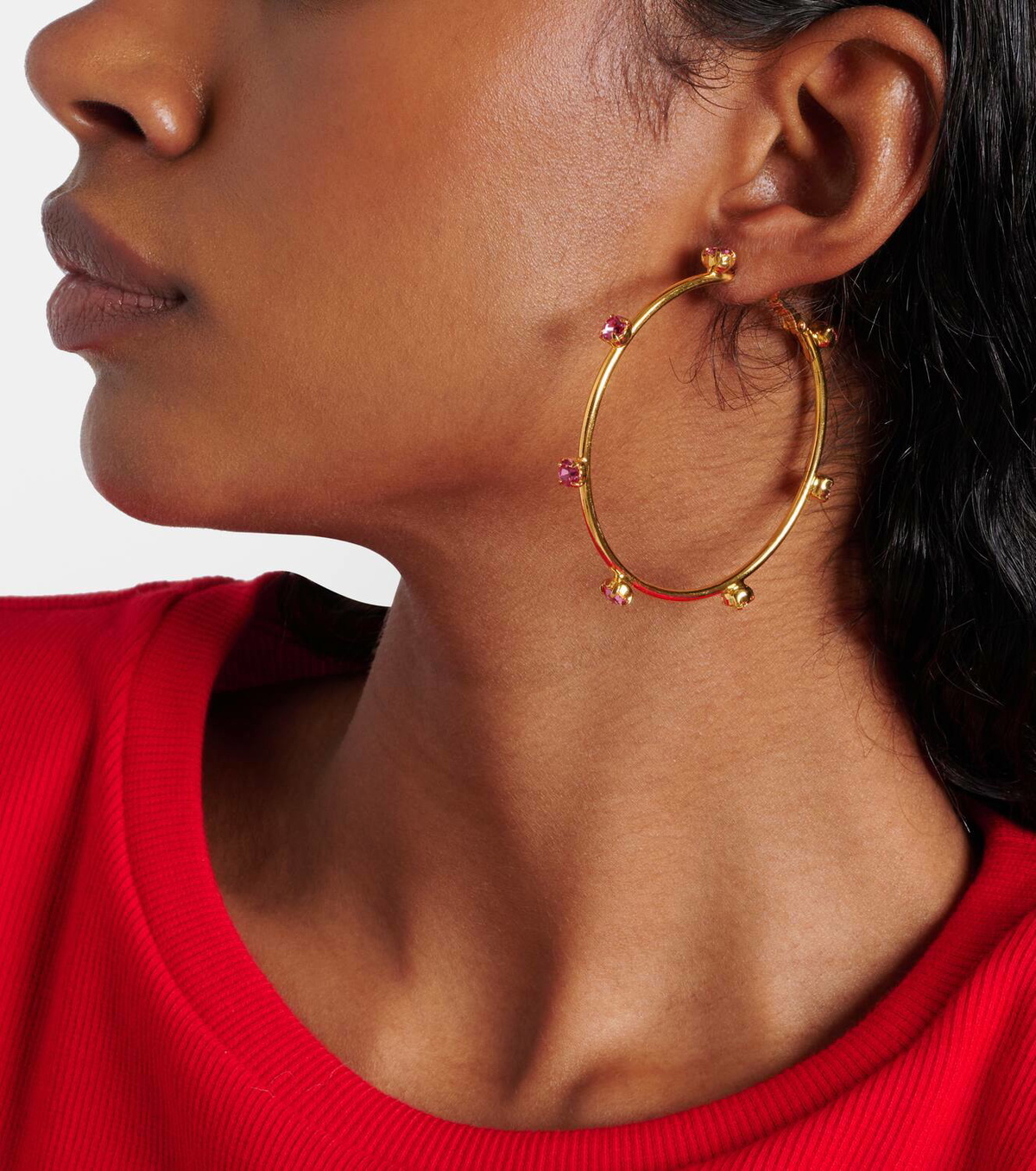 Magda Butrym Embellished gold-plated hoop earrings