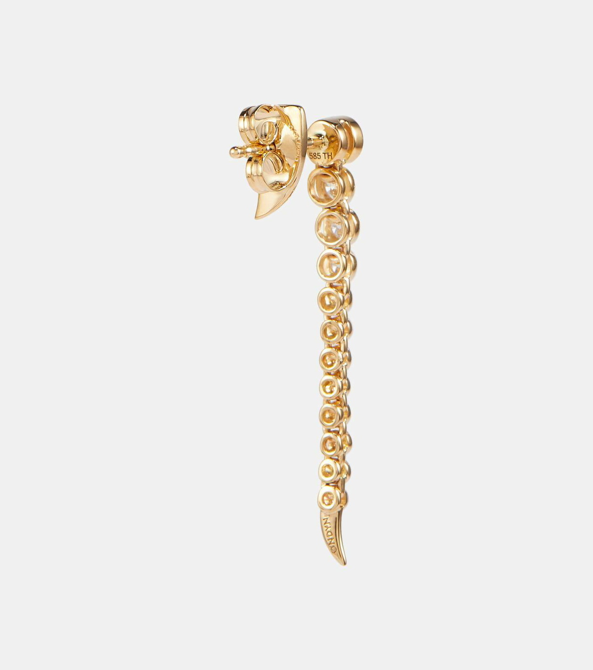 Ondyn Short Continuum 14kt yellow gold drop earrings with diamonds