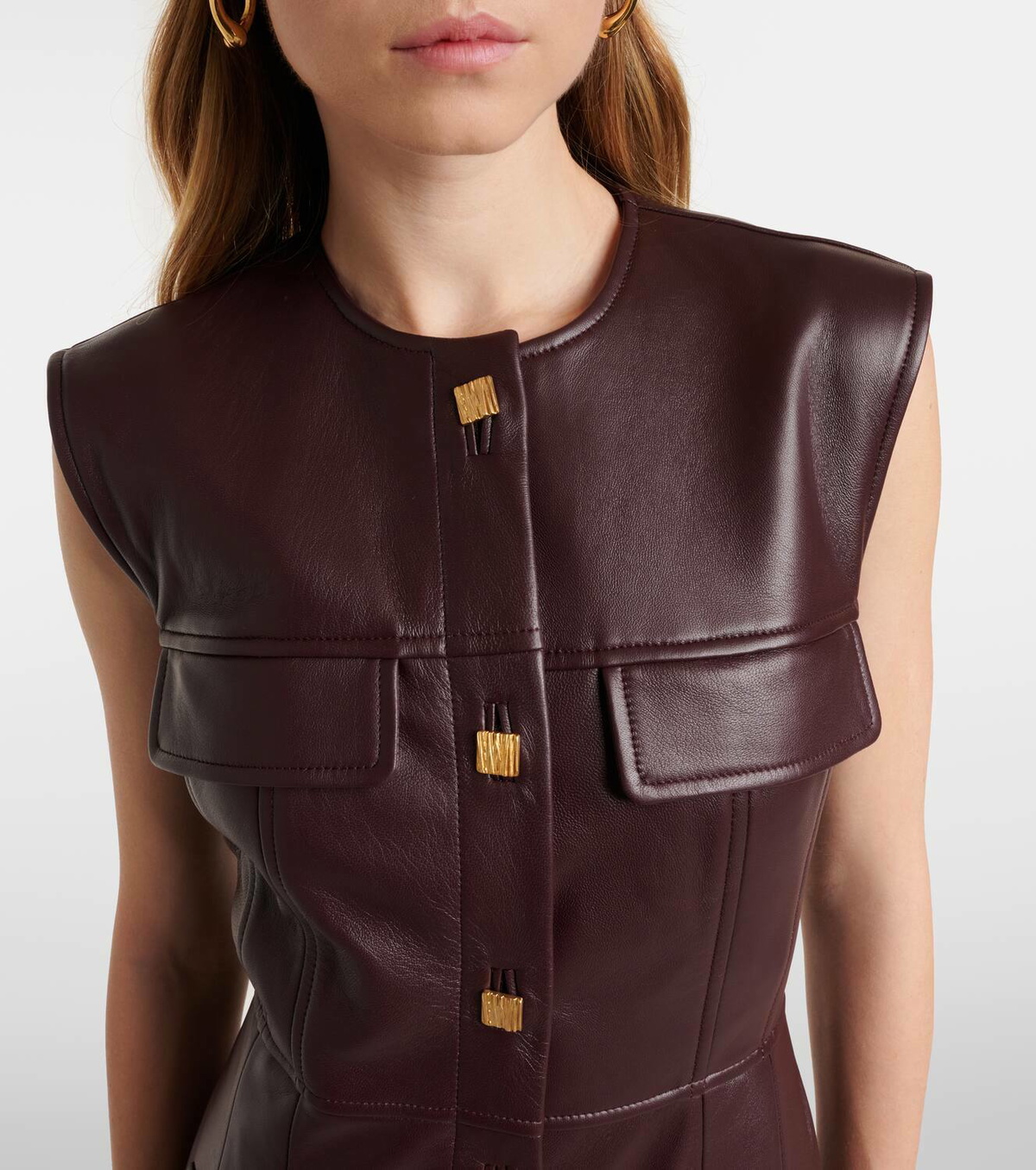 Tove Etta leather midi dress Tove