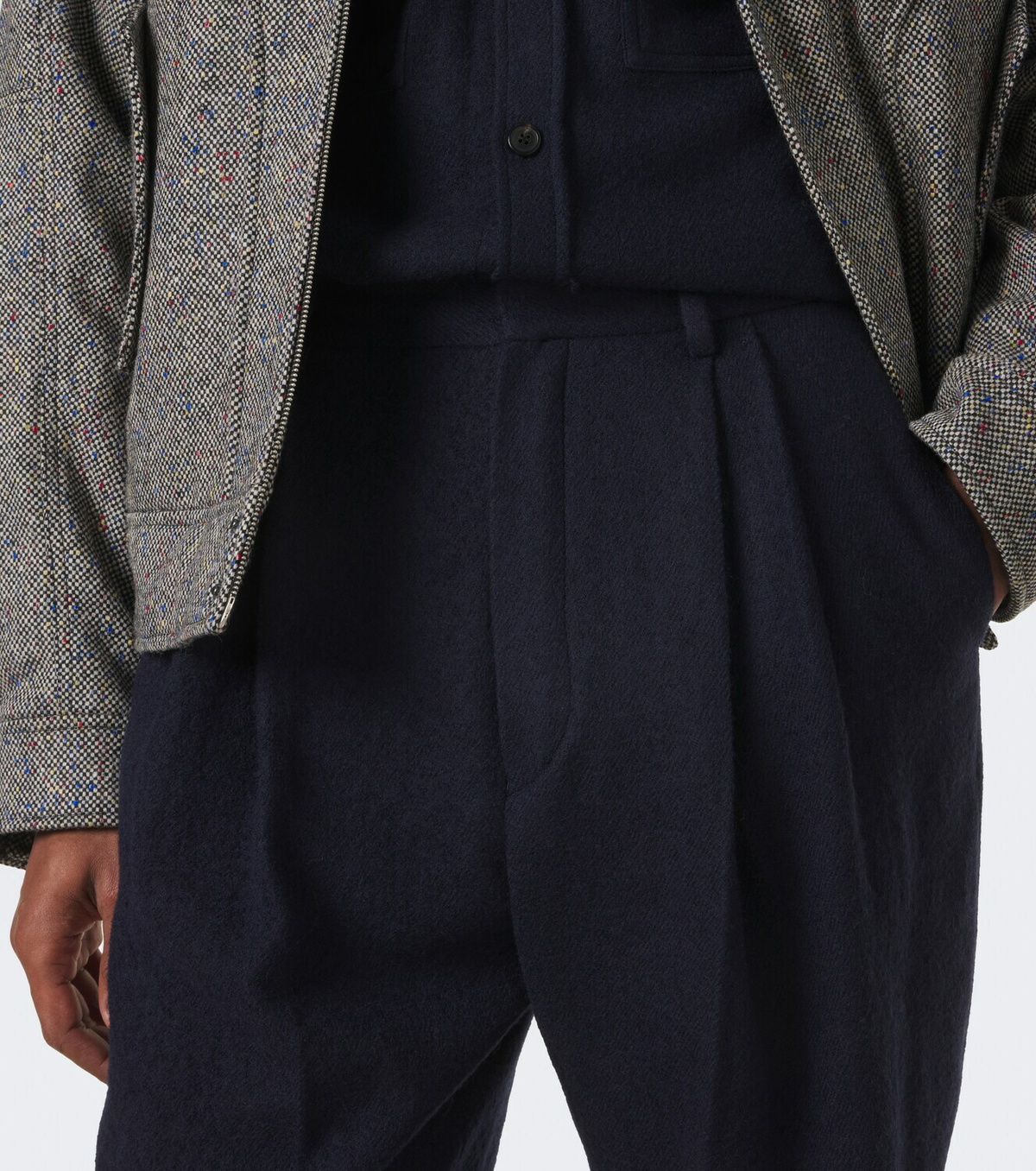Dries Van Noten Pleated wool straight pants