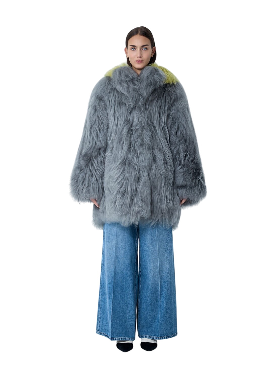 Marni Pink Long Hair Short Faux-Fur Jacket Marni