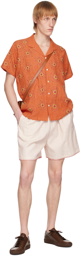 HARAGO Orange Embroidered Shirt