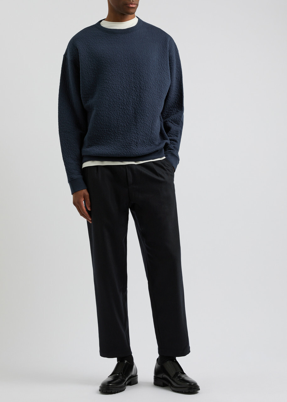 Ymc Collins Straight-leg Wool-blend Trousers Navy